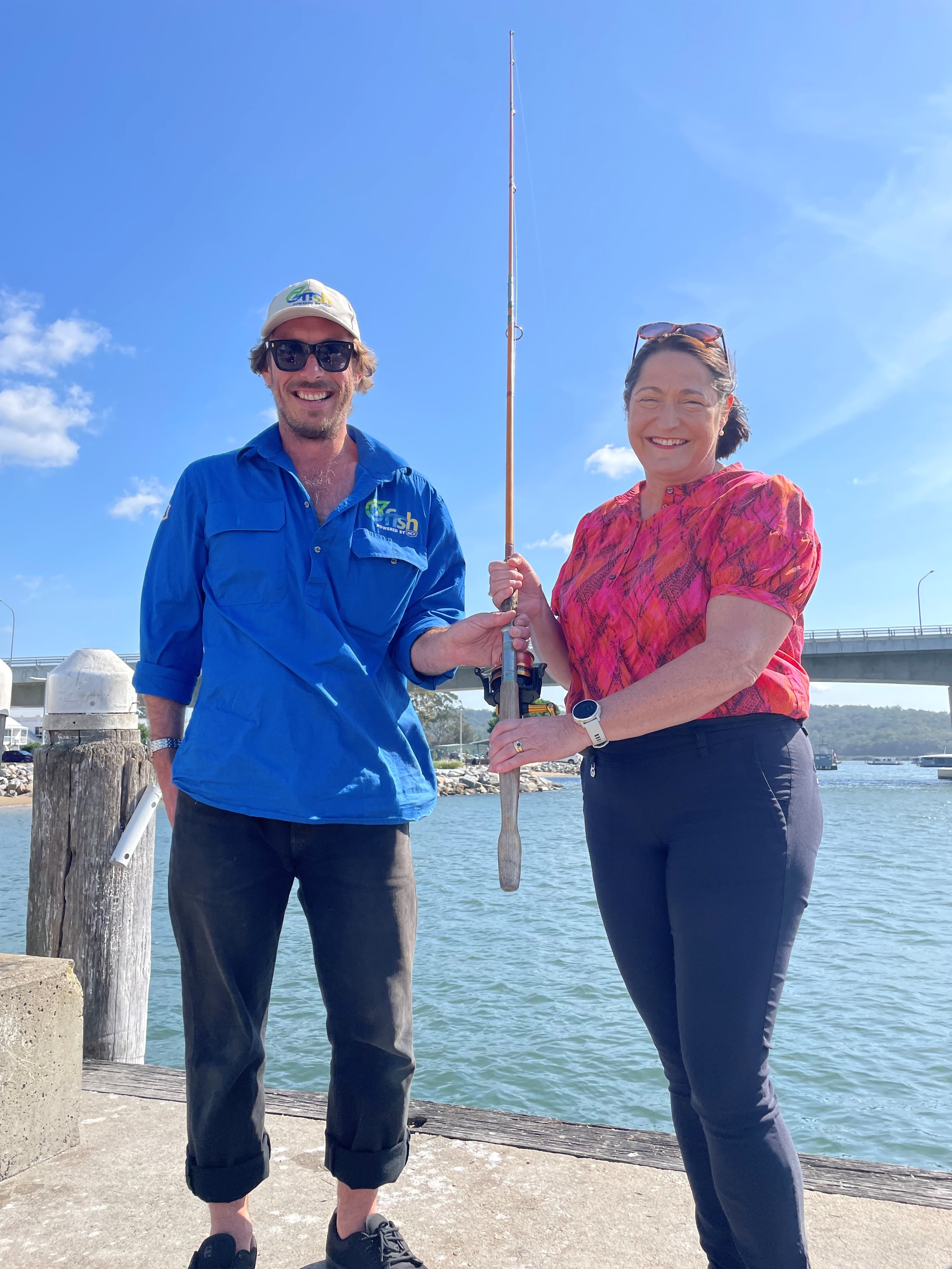 Media release: Fiona Phillips and Carol Berry are delivering $600,000 to OzFish for saltmarsh management Main Image